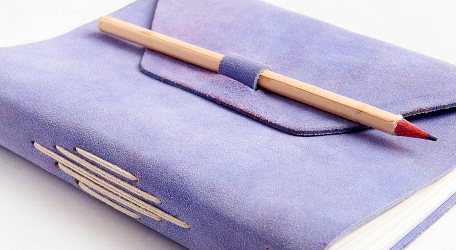 Violet Suede Foldover Journal