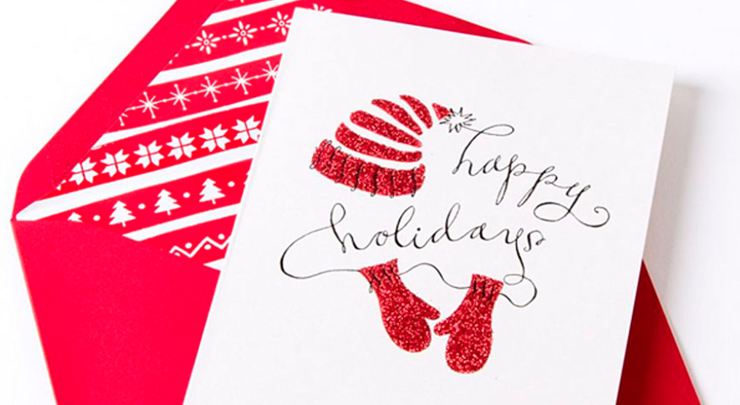 Glitter Knit Hat & Mittens cards