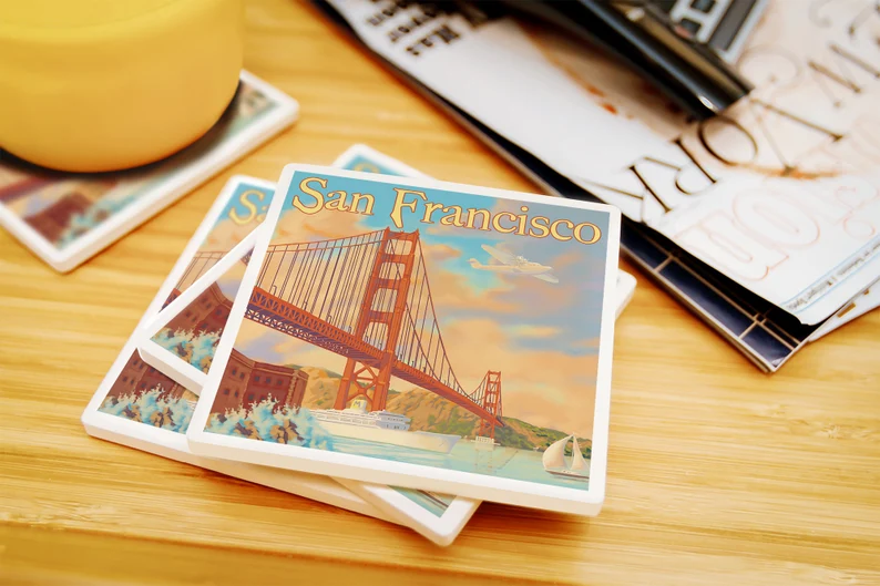 Etsy Golden Gate Bridge Coaster Set
