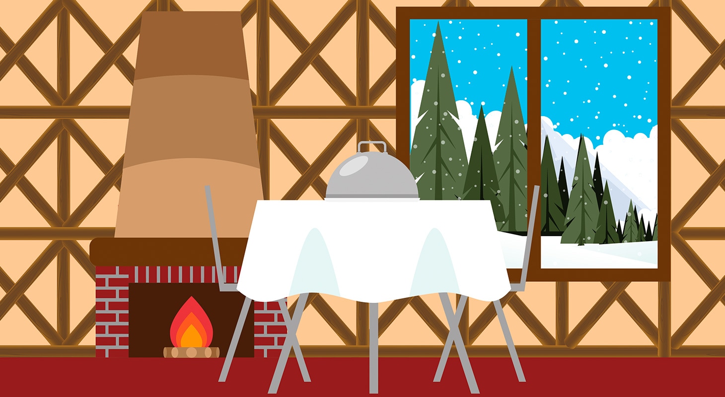 A yurt in a snowy forest…