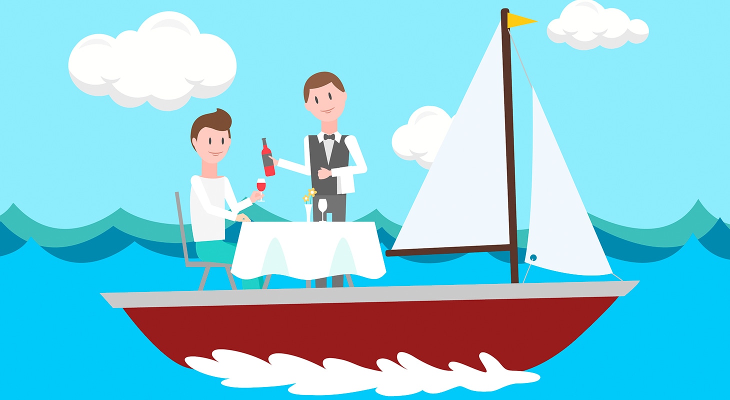 Dinner on a yacht…
