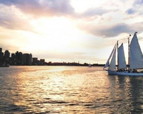 Boston Harbor Sunset Schooner Sailing