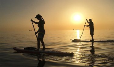paddleboarding participant