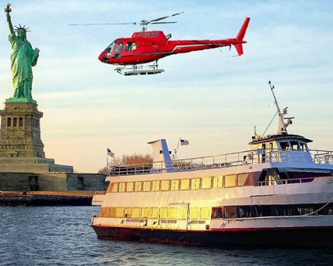 New York Helicopter Tour and Dinner Cruise