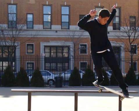 Skateboarding in Manhattan